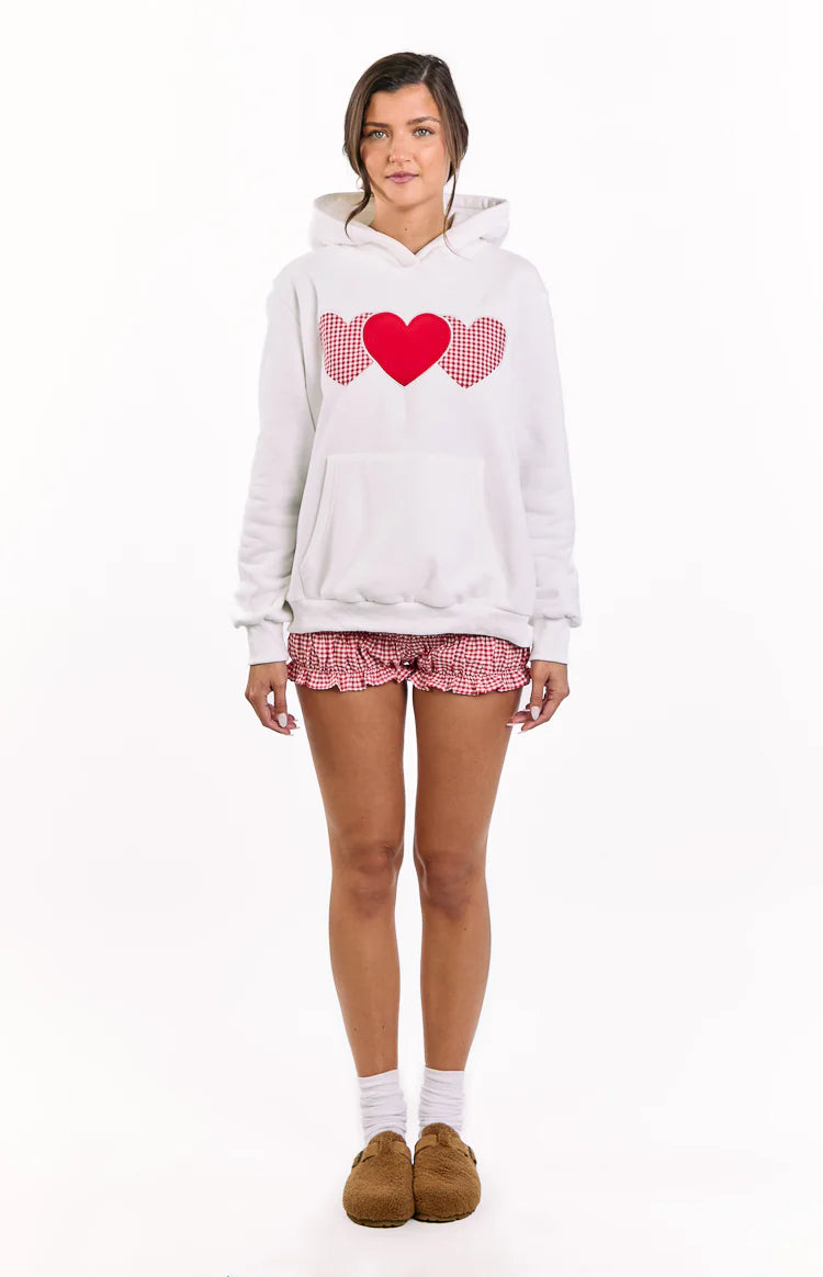 Beginning White And Red Heart Hoodie