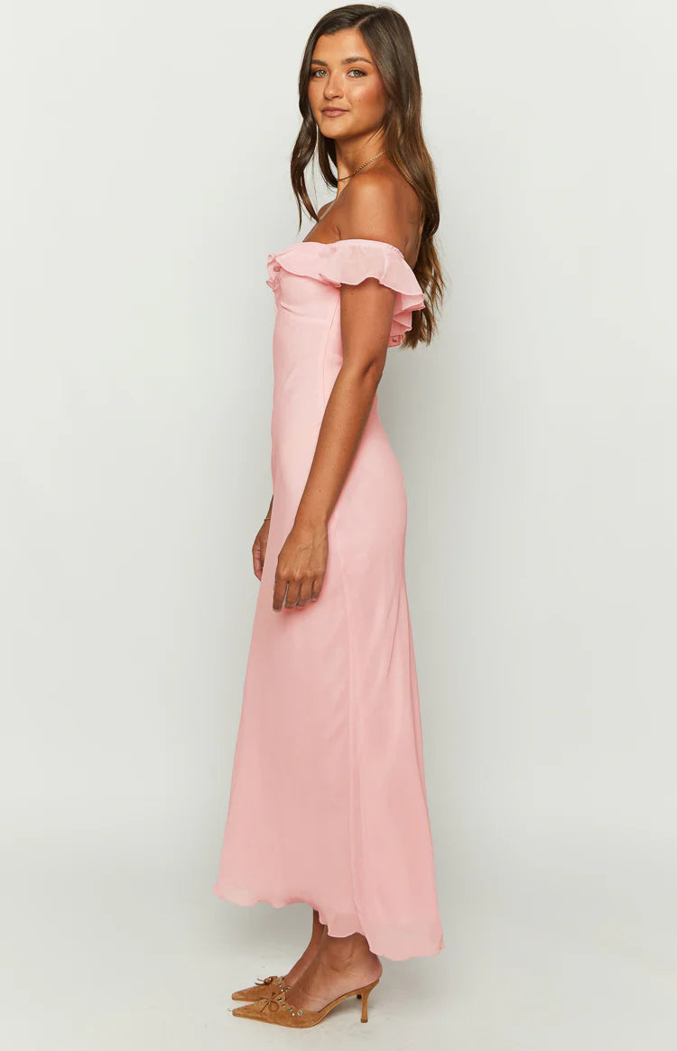pink chiffon summer dress Pink Rose Chiffon Dress: Short Sleeve Summer Sundress