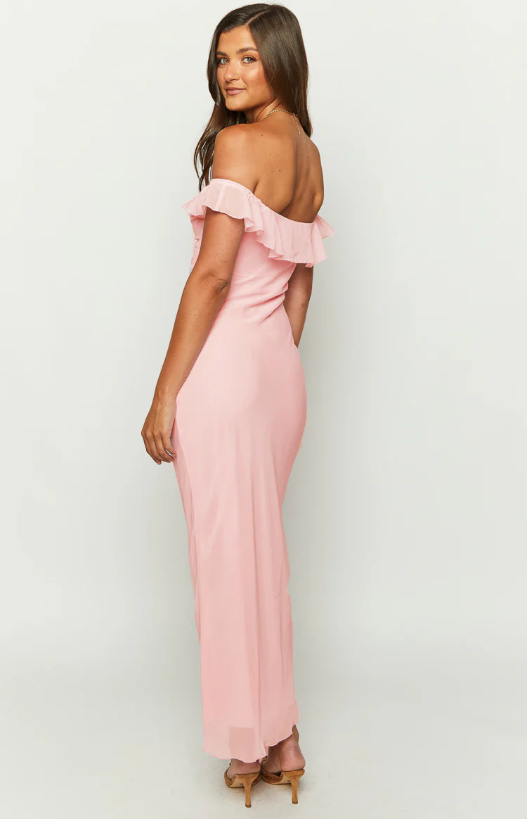 Bellflower Pink Chiffon Maxi Dress | Beginning Boutique US Bellflower Pink Chiffon Maxi Dress | Beginning Boutique US