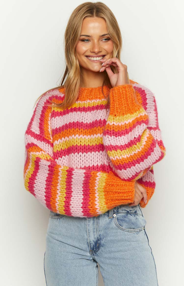 Belmont Pink Stripe Sweater Image