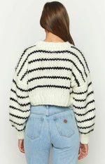 Belmont White Striped Sweater