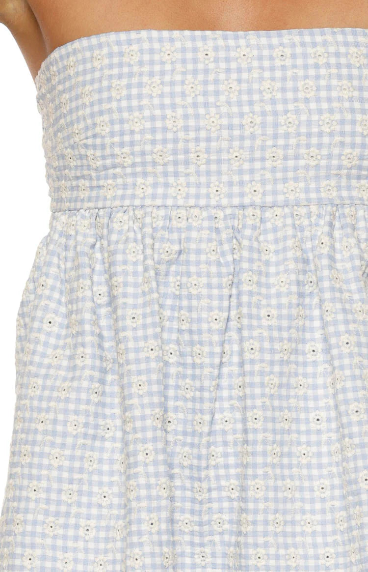 Berrie Blue Strapless Mini Dress