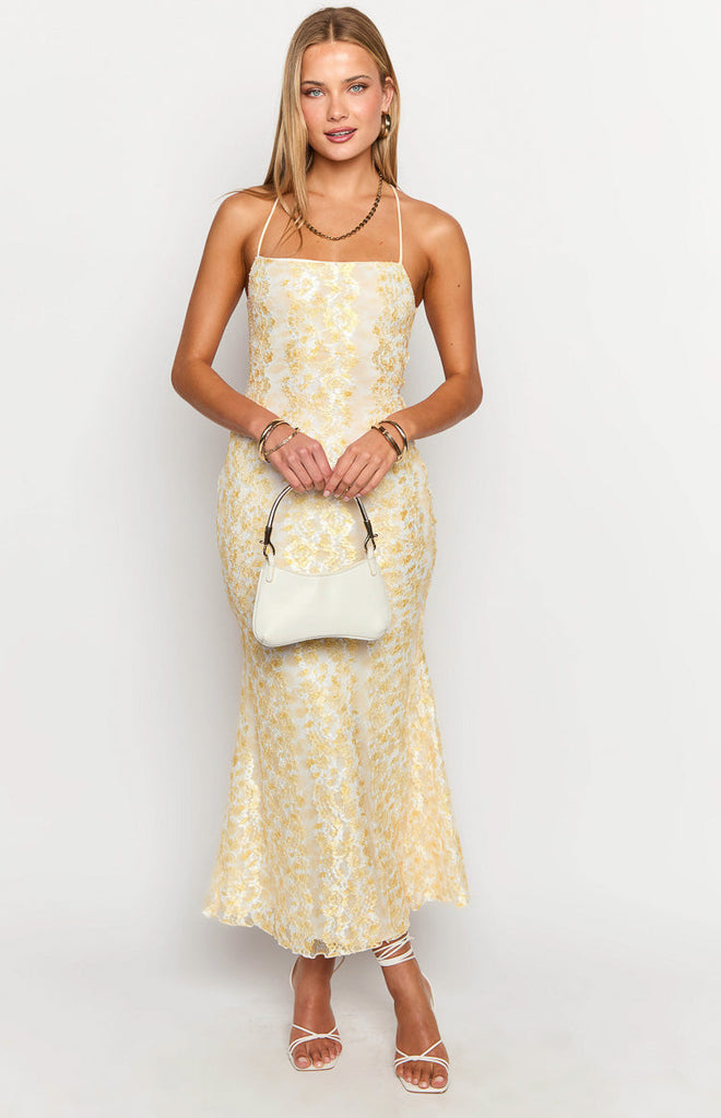 Beside Me Yellow Lace Maxi Dress – Beginning Boutique US