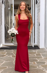 Beverley Wine Crepe Maxi Dress Image