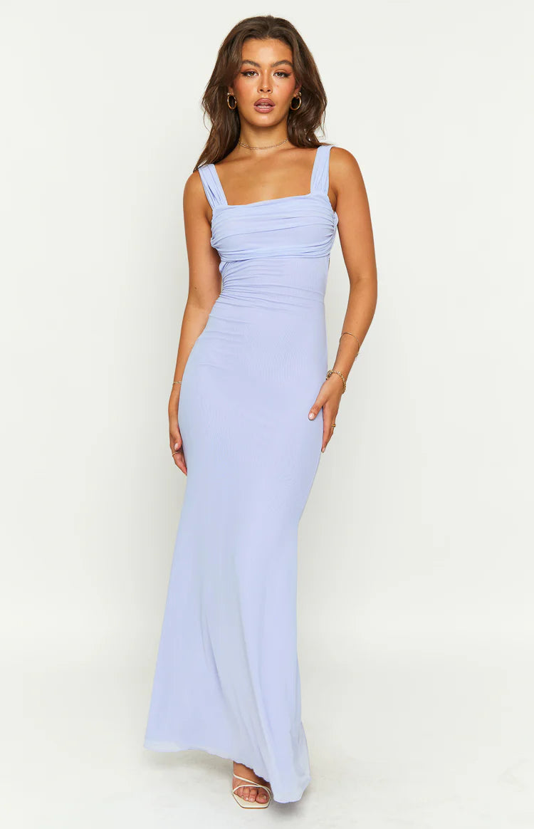 Beverley Lilac Mesh Maxi Dress - US 0 | Beginning Boutique exclusive