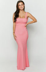Beverley Pink Mesh Maxi Dress