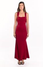 Beverley Wine Crepe Maxi Dress Image