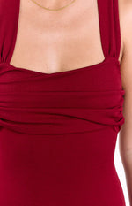 Beverley Wine Crepe Maxi Dress