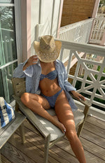 9.0 Swim Bianca Navy Gingham Bikini Bottoms