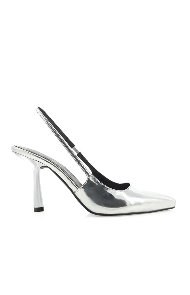 Billini Belinda Silver Chrome Heels – Beginning Boutique US