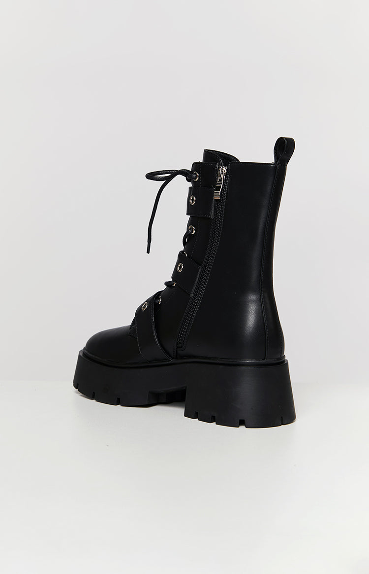 Billini Xyola Black Buckle Up Boots