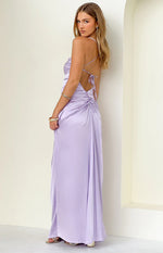 Blaise Lilac Satin Maxi Dress