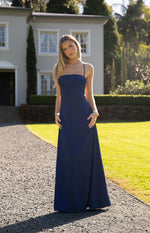 Blaise Navy Satin Maxi Dress Image