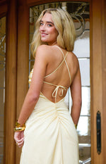 Blaise Yellow Satin Maxi Dress - PRE ORDER Image