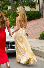 Blaise Yellow Satin Maxi Dress