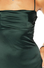 Blaise Emerald Satin Maxi Dress Image
