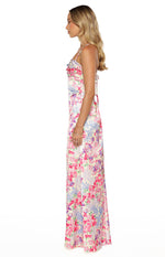 Blaise Multi Floral Satin Maxi Dress Image