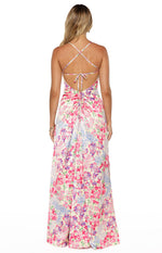Blaise Multi Floral Satin Maxi Dress Image