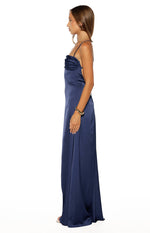 Blaise Navy Satin Prom Dress Image