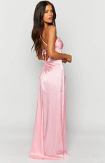 Blaise Pink Satin Maxi Dress Image