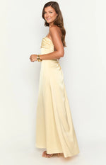 Blaise Yellow Satin Maxi Dress - PRE ORDER Image