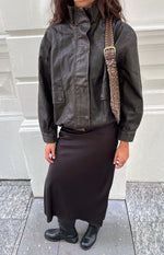 Blakely Brown Funnel Neck PU Jacket
