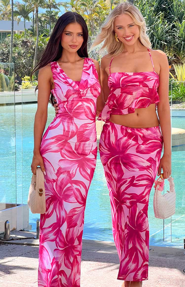 Blessings Pink Floral Maxi Dress - US 12