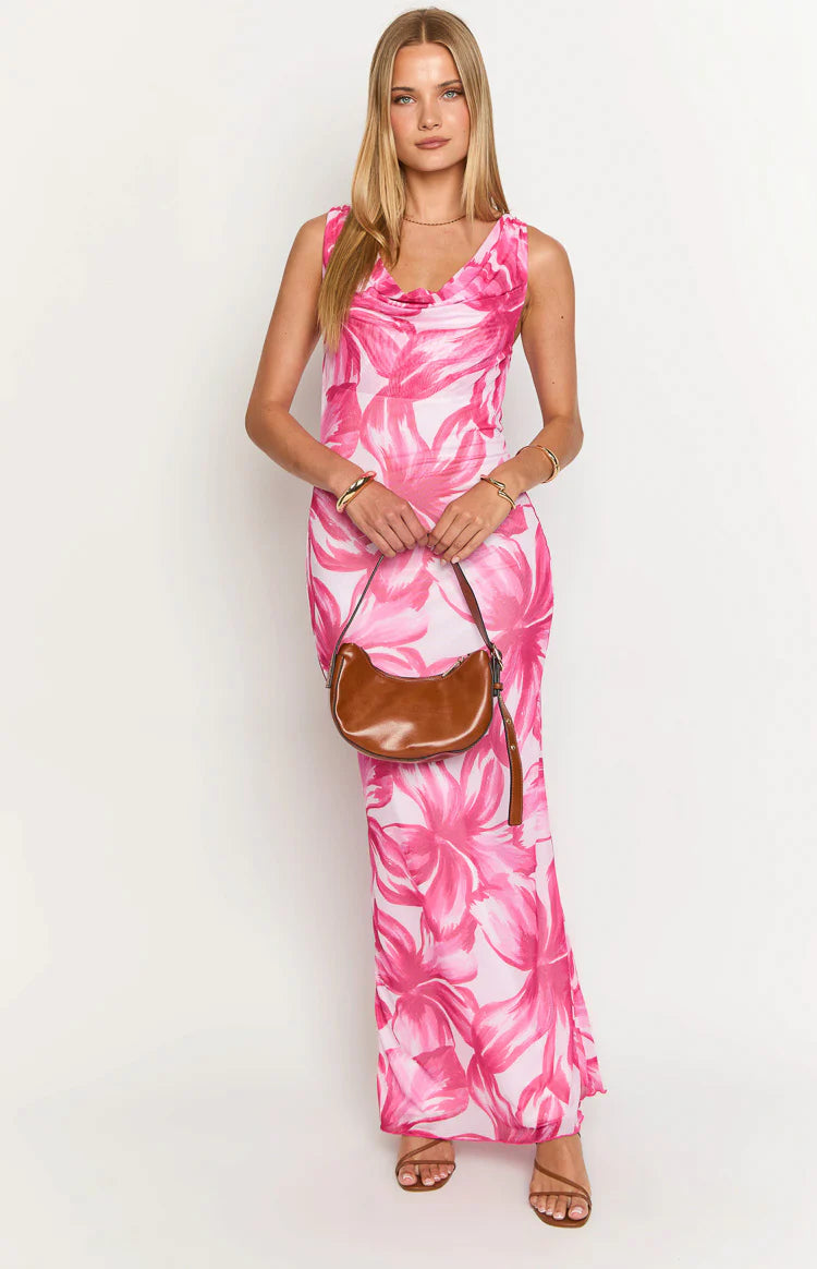 Blessings Pink Floral Maxi Dress - US 12