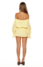 Bode Yellow Bardot Mini Dress Image