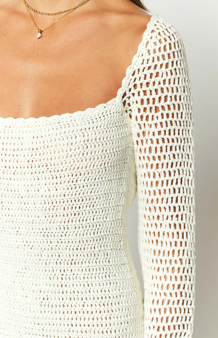 Boston White Crochet Mini Dress Image
