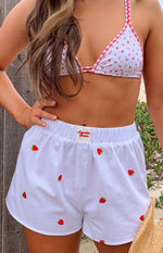 Brad White Strawberry Embroidered Boxer Shorts Image