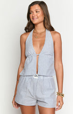 Brad Navy Stripe Boxer Shorts Image