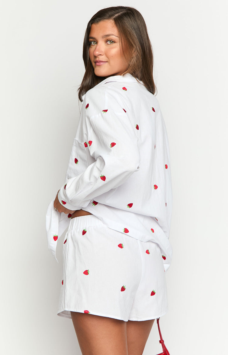 Brad White Strawberry Embroidered Boxer Shorts Image