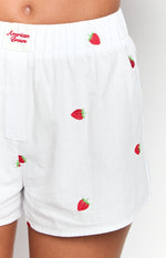 Brad White Strawberry Embroidered Boxer Shorts Image