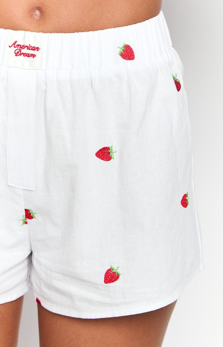Brad White Strawberry Embroidered Boxer Shorts Image