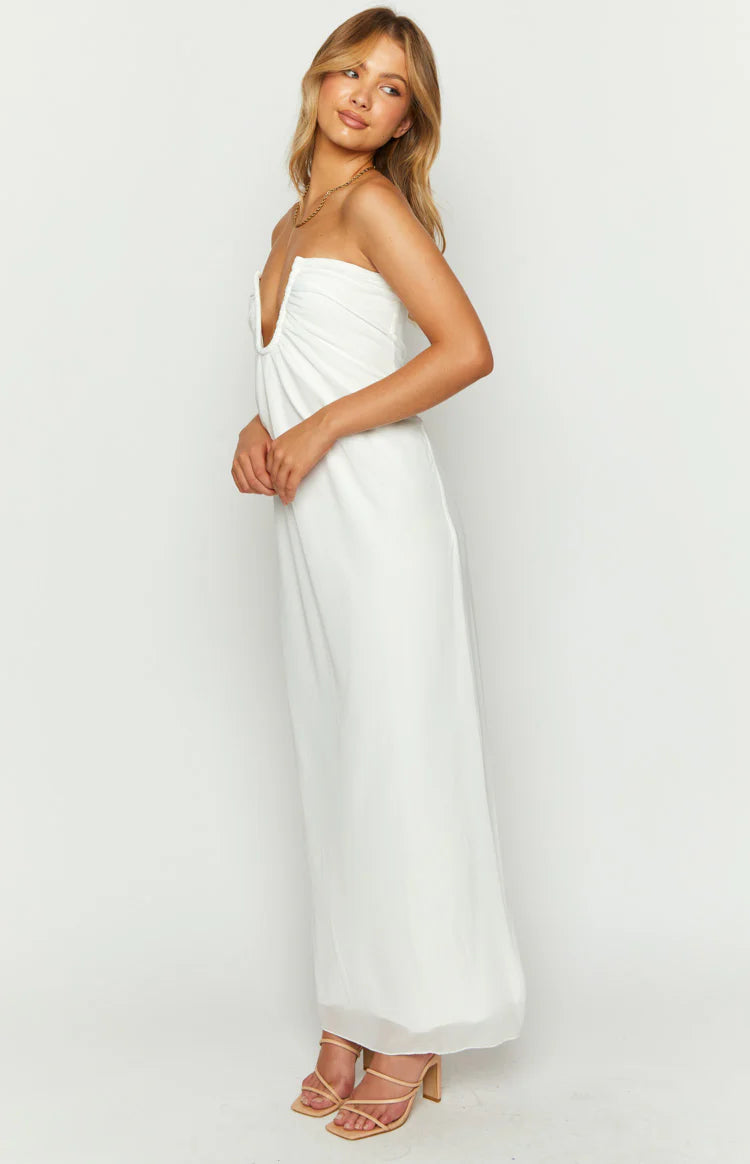 Braelyn White Strapless Maxi Dress - US 18 | Beginning Boutique Exclusive Braelyn White Strapless Maxi Dress - US 18 | Beginning Boutique Exclusive