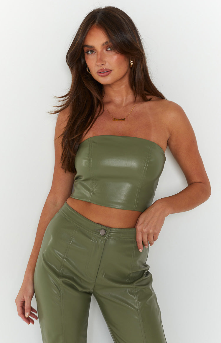 Brielle Green Strapless Top Image