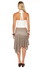 Brighton Brown Stripe Asymmetrical Midi Skirt Image