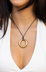 Brinley Gold and Black Pendant Necklace Image