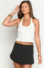 Briony Black Polka Dot Mini Skirt Image