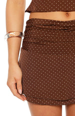 Briony Brown Polka Dot Mini Skirt