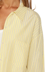 James Yellow Stripe Button up Long Sleeve Shirt