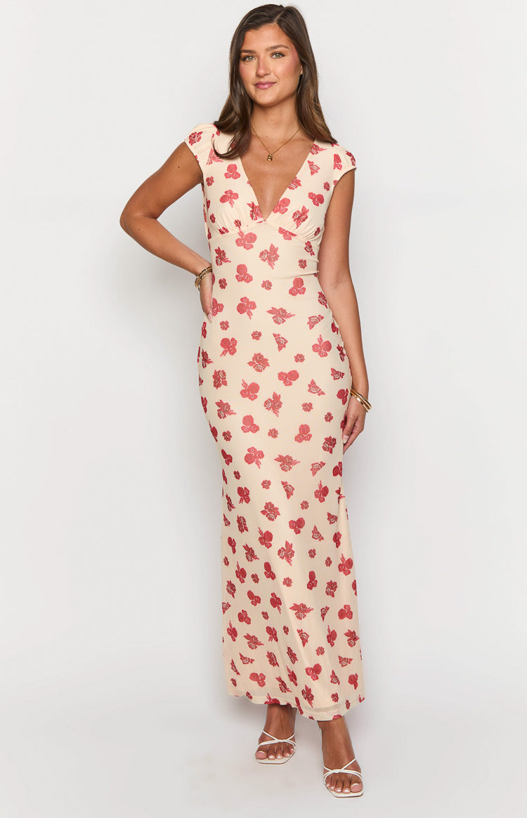 Cali Red Floral Maxi Dress – Beginning Boutique US
