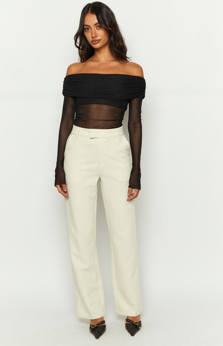 Cabo Cream Straight Leg High Waisted Tailored Pant Image