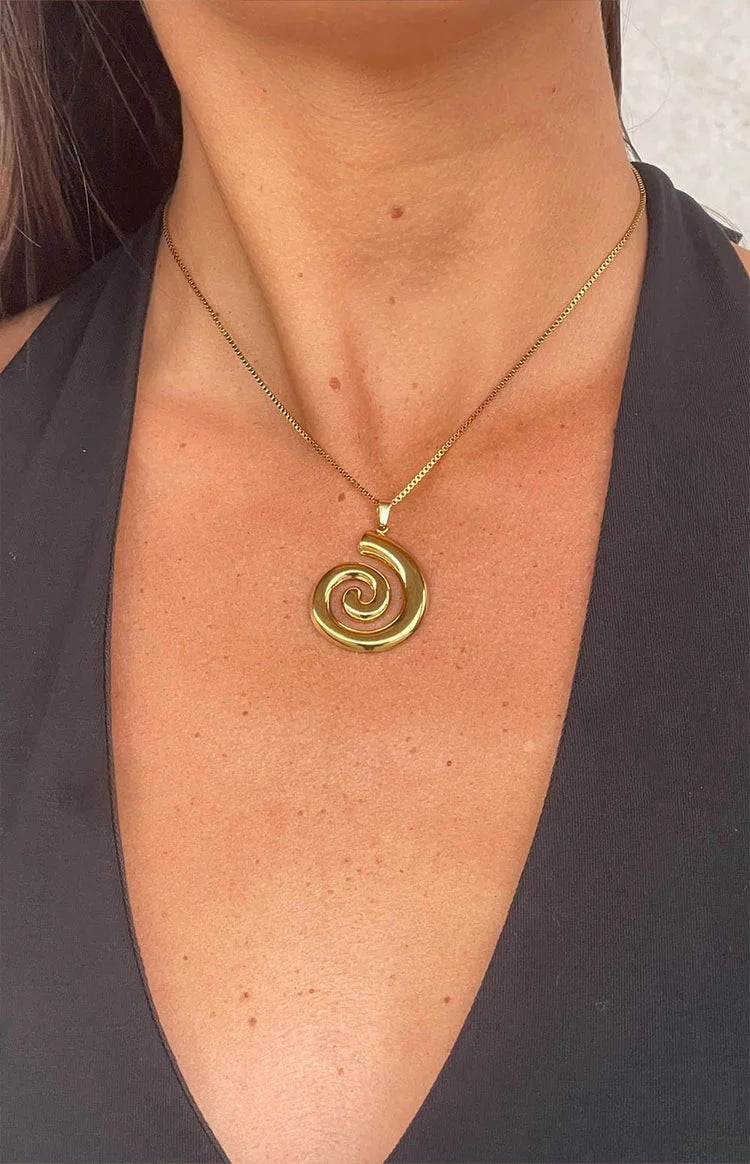 Caledonia Gold Swirl Necklace