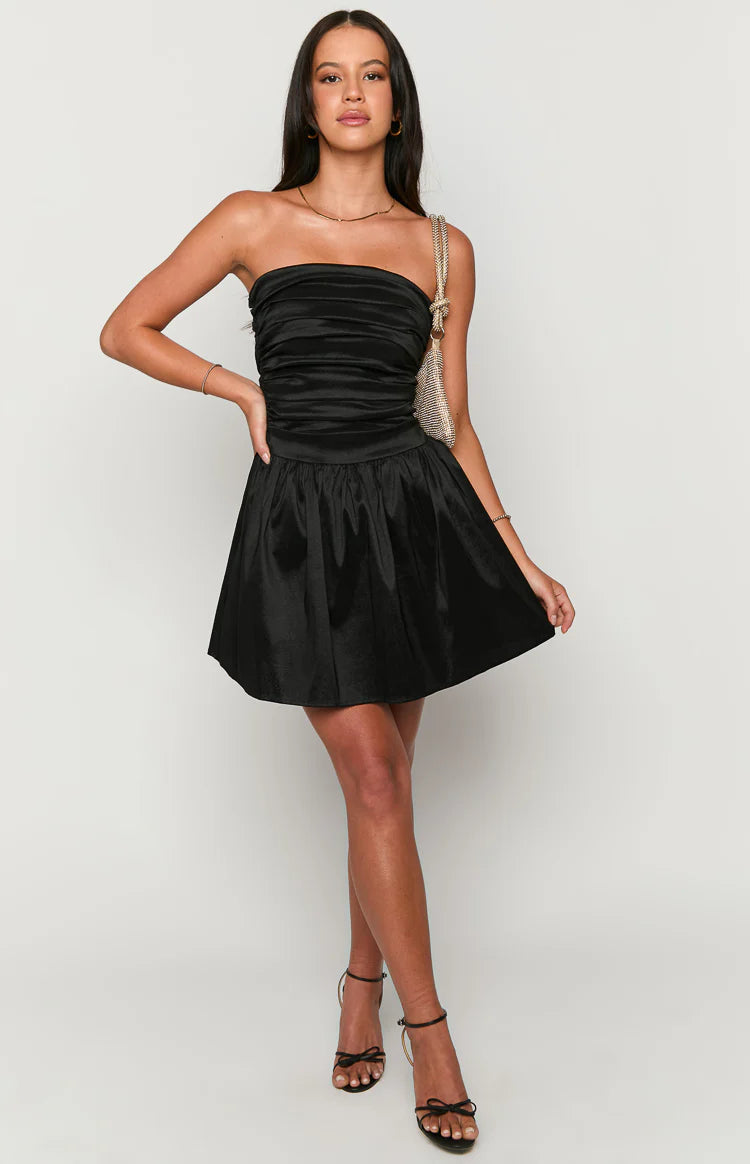 little black strapless cocktail dress Roselani Black Strapless Mini Dress - US 8