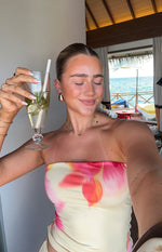 Candie Yellow and Pink Floral Print Tube Top Image