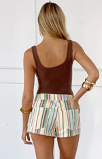 Carrie Multi Stripe Denim Shorts