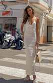 Casie White Knit Maxi Dress Image