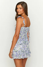 Caspian Purple Floral Print Chiffon Top